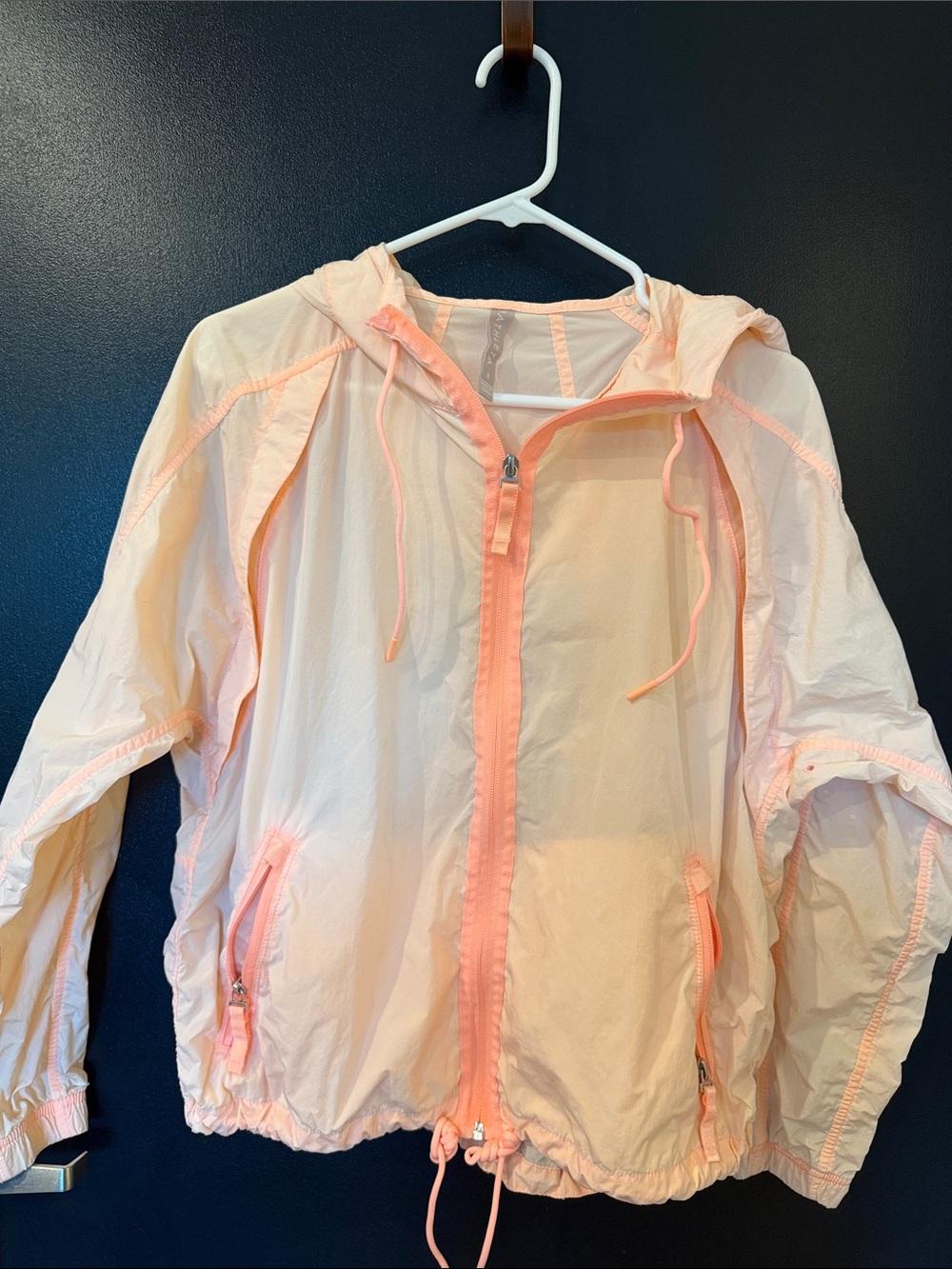 Athleta Light Pink Peach Windbreaker Jacket